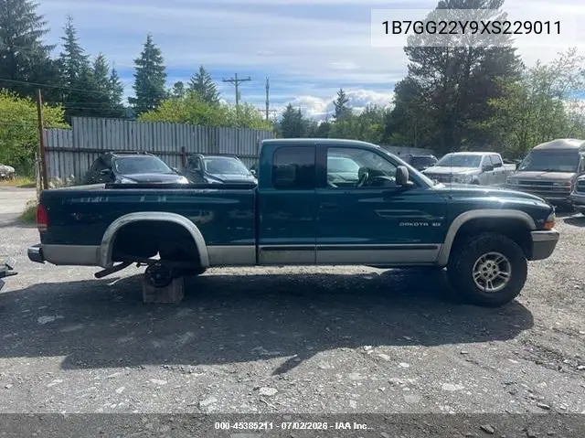 1999 Dodge Dakota Slt/Sport VIN: 1B7GG22Y9XS229011 Lot: 45385211