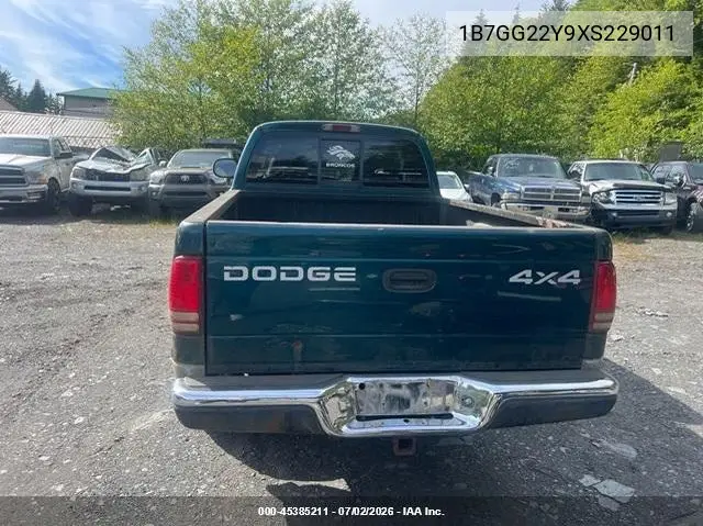 1999 Dodge Dakota Slt/Sport VIN: 1B7GG22Y9XS229011 Lot: 45385211
