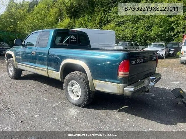 1999 Dodge Dakota Slt/Sport VIN: 1B7GG22Y9XS229011 Lot: 45385211