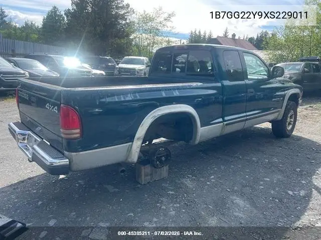 1999 Dodge Dakota Slt/Sport VIN: 1B7GG22Y9XS229011 Lot: 45385211