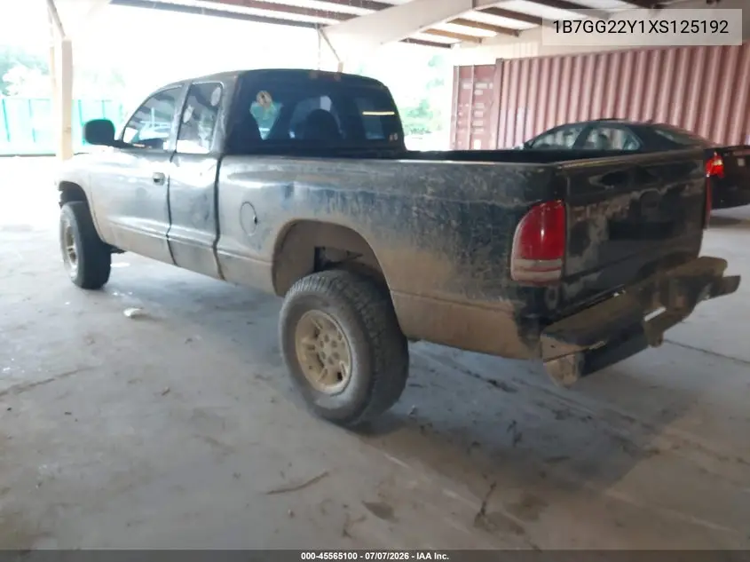 1999 Dodge Dakota Slt/Sport VIN: 1B7GG22Y1XS125192 Lot: 45565100