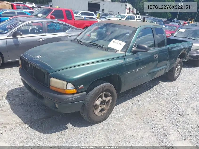 1999 Dodge Dakota Slt/Sport VIN: 1B7GL22Y6XS221511 Lot: 45634901