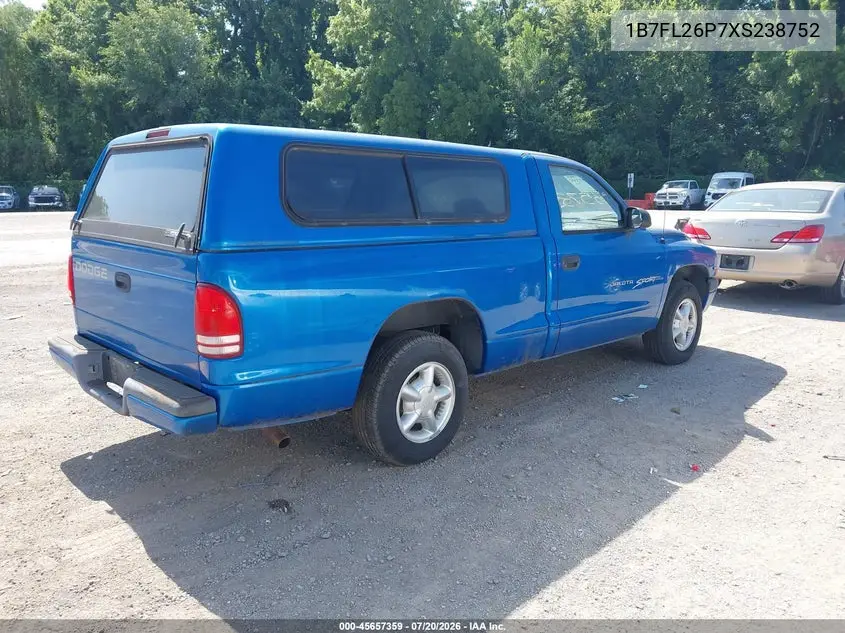 1999 Dodge Dakota Sport VIN: 1B7FL26P7XS238752 Lot: 45657359