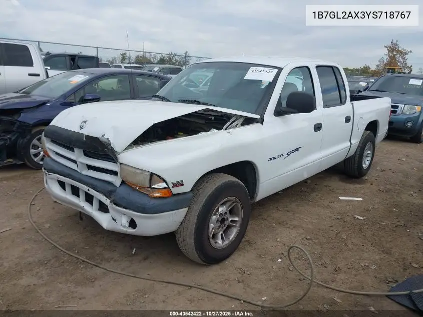 1B7GL2AX3YS718767 2000 Dodge Dakota Slt/Sport