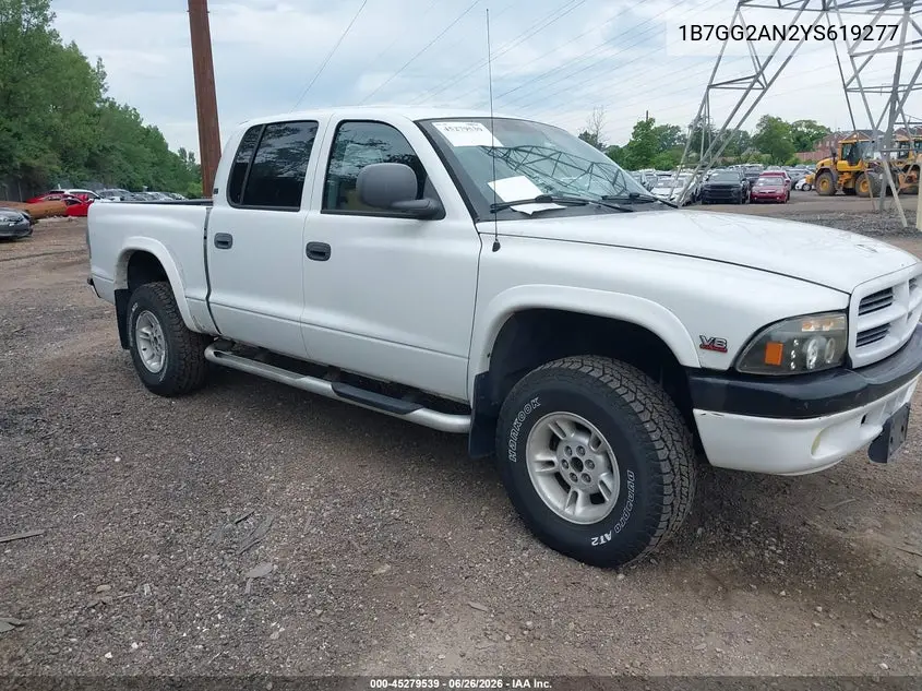 2000 Dodge Dakota Slt/Sport VIN: 1B7GG2AN2YS619277 Lot: 45279539