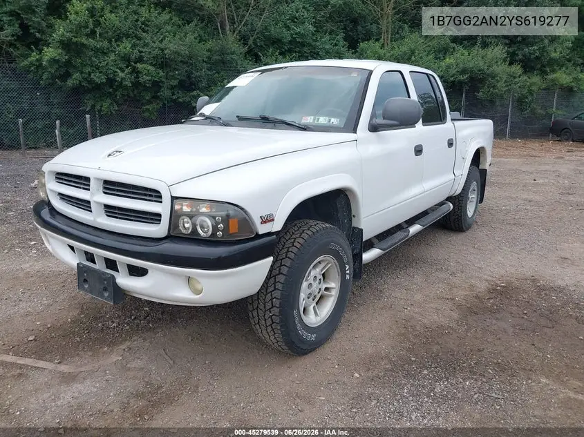 2000 Dodge Dakota Slt/Sport VIN: 1B7GG2AN2YS619277 Lot: 45279539