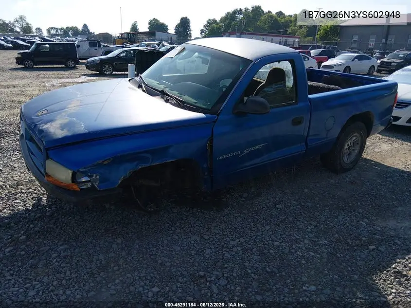 2000 Dodge Dakota Slt/Sport VIN: 1B7GG26N3YS602948 Lot: 45291184