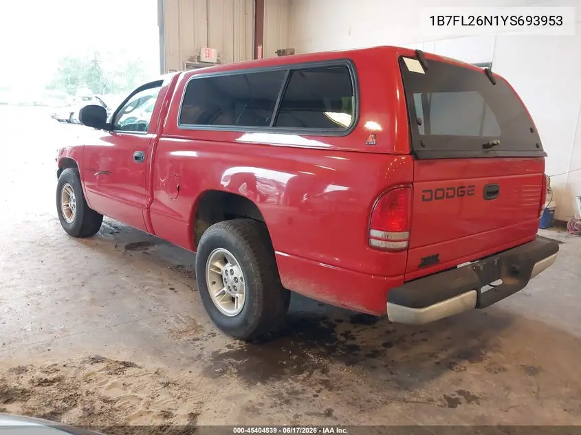 2000 Dodge Dakota Slt/Sport VIN: 1B7FL26N1YS693953 Lot: 45404539