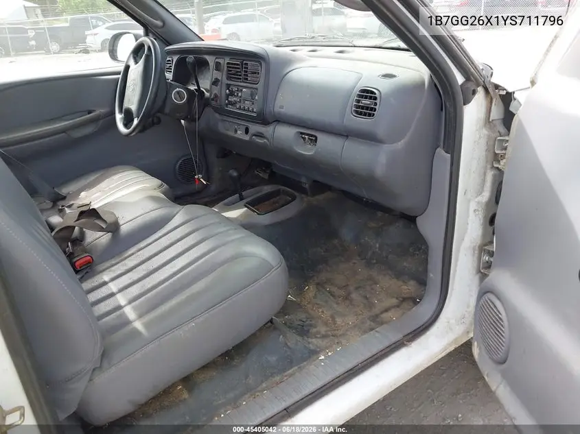 2000 Dodge Dakota Slt/Sport VIN: 1B7GG26X1YS711796 Lot: 45405042