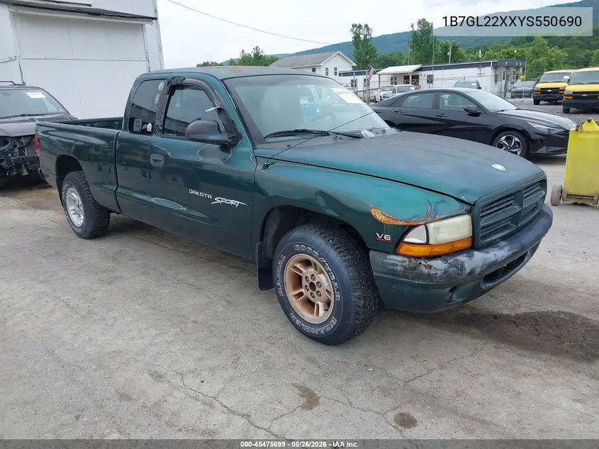 2000 Dodge Dakota Slt/Sport VIN: 1B7GL22XXYS550690 Lot: 45475699