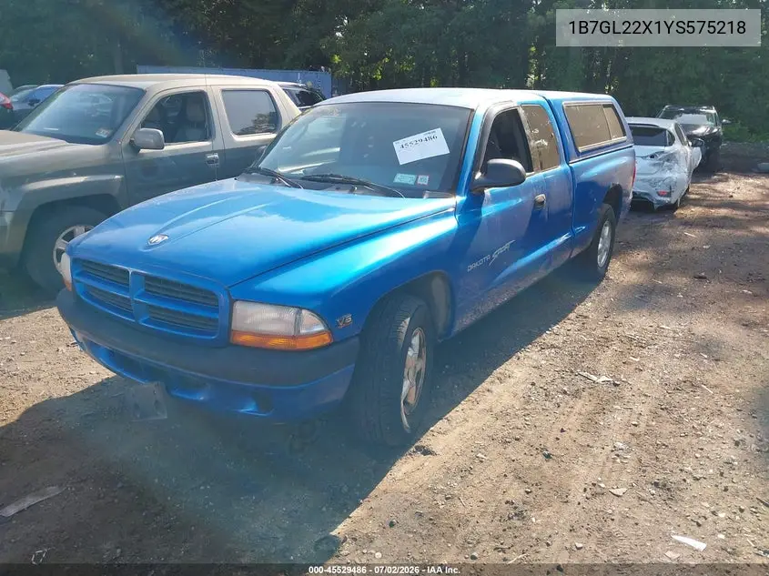 2000 Dodge Dakota Slt/Sport VIN: 1B7GL22X1YS575218 Lot: 45529486