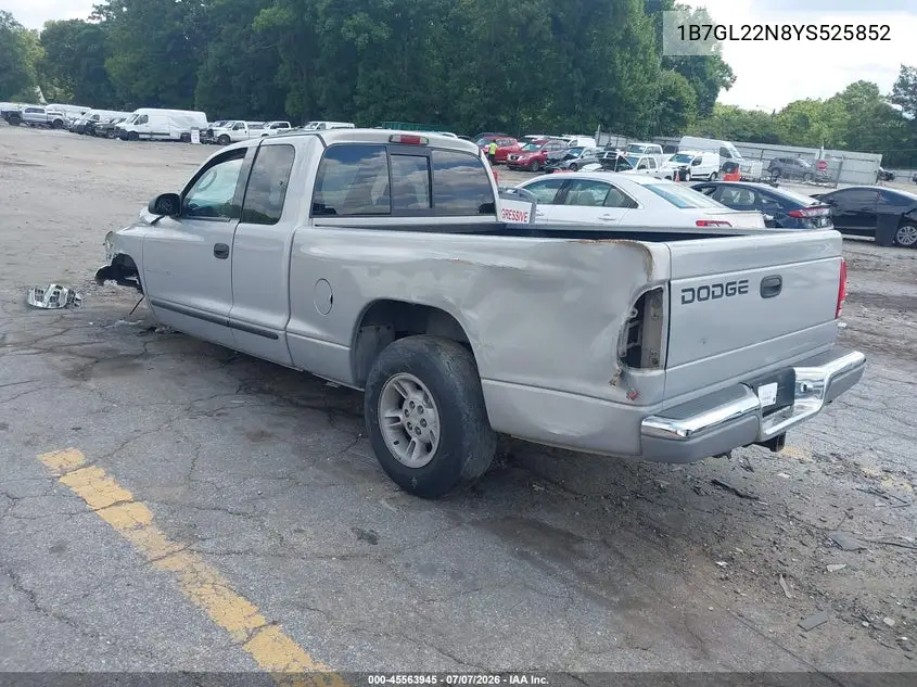 2000 Dodge Dakota Slt/Sport VIN: 1B7GL22N8YS525852 Lot: 45563945