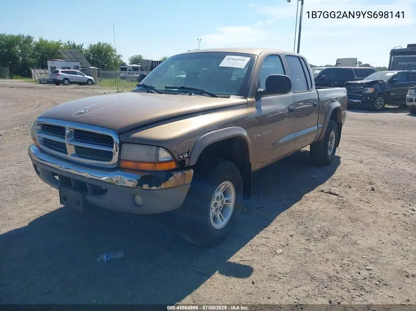 2000 Dodge Dakota Slt/Sport VIN: 1B7GG2AN9YS698141 Lot: 45564996