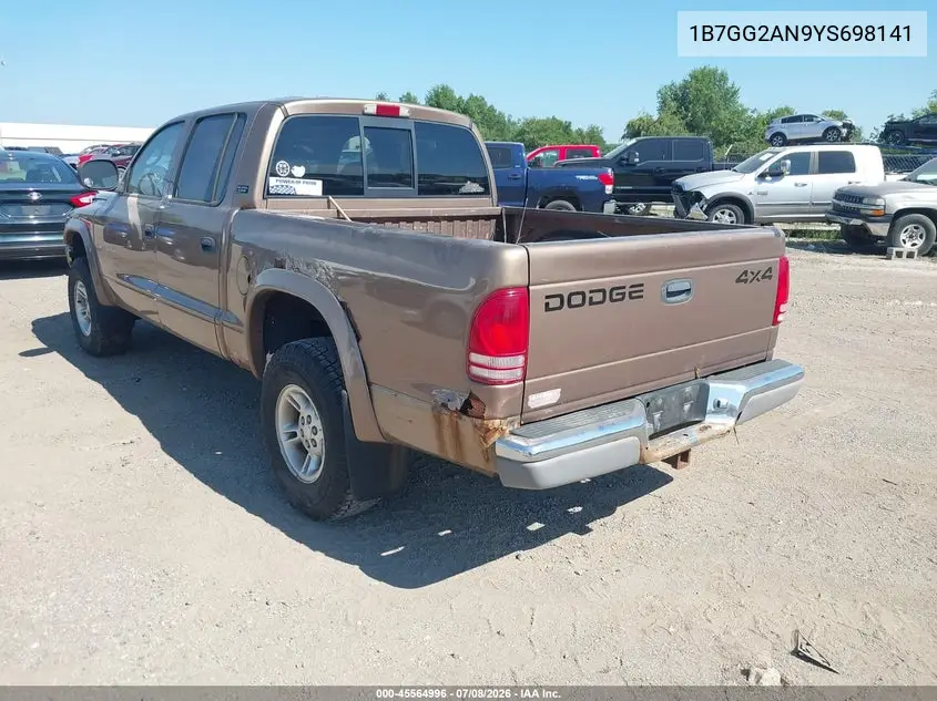 2000 Dodge Dakota Slt/Sport VIN: 1B7GG2AN9YS698141 Lot: 45564996