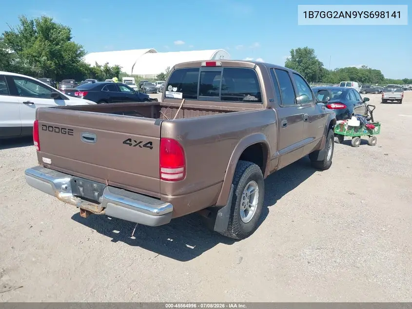 2000 Dodge Dakota Slt/Sport VIN: 1B7GG2AN9YS698141 Lot: 45564996