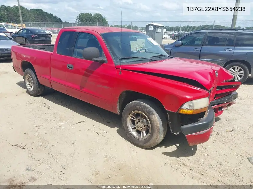 2000 Dodge Dakota Slt/Sport VIN: 1B7GL22X8YS654238 Lot: 45657647