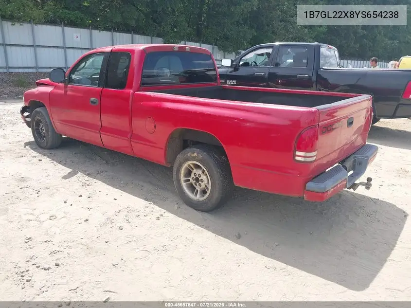 2000 Dodge Dakota Slt/Sport VIN: 1B7GL22X8YS654238 Lot: 45657647