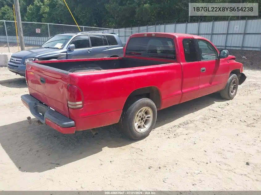 2000 Dodge Dakota Slt/Sport VIN: 1B7GL22X8YS654238 Lot: 45657647