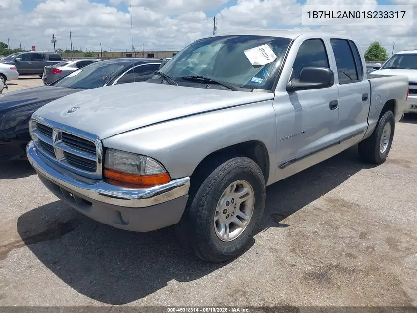 2001 Dodge Dakota Slt/Sport VIN: 1B7HL2AN01S233317 Lot: 45318314