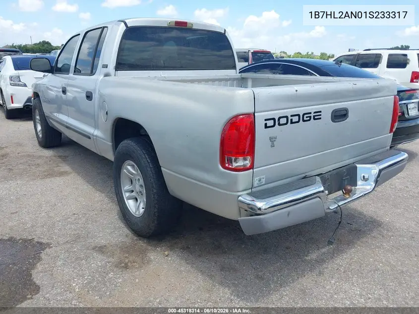 2001 Dodge Dakota Slt/Sport VIN: 1B7HL2AN01S233317 Lot: 45318314