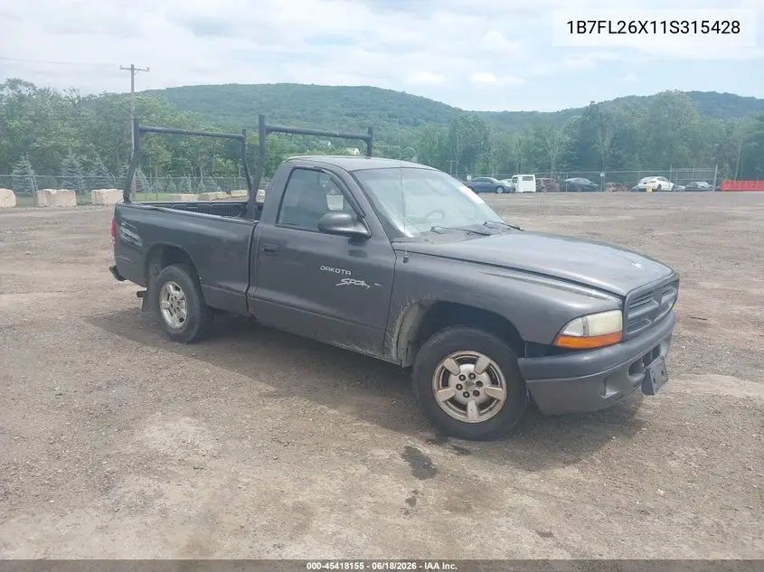 2001 Dodge Dakota Slt/Sport VIN: 1B7FL26X11S315428 Lot: 45418155