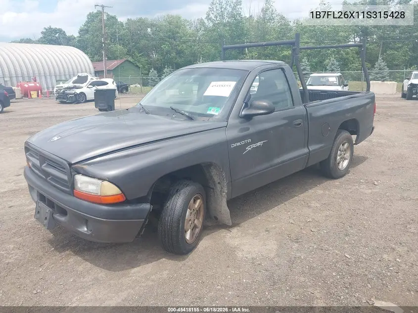 2001 Dodge Dakota Slt/Sport VIN: 1B7FL26X11S315428 Lot: 45418155