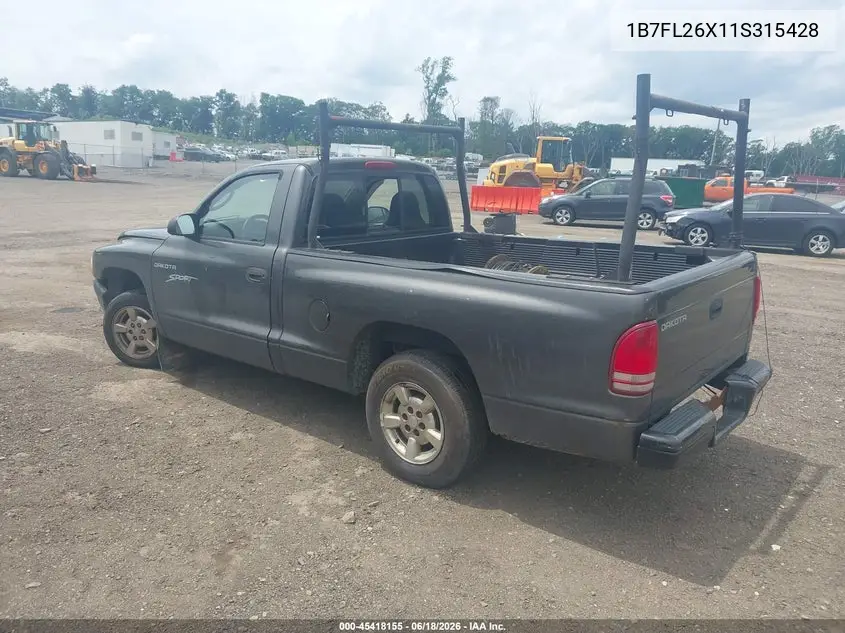 2001 Dodge Dakota Slt/Sport VIN: 1B7FL26X11S315428 Lot: 45418155