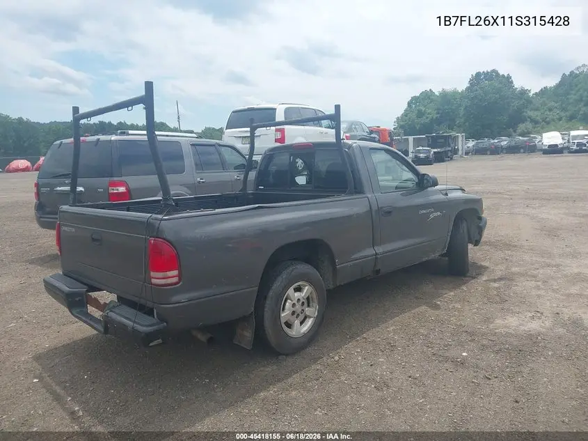 2001 Dodge Dakota Slt/Sport VIN: 1B7FL26X11S315428 Lot: 45418155