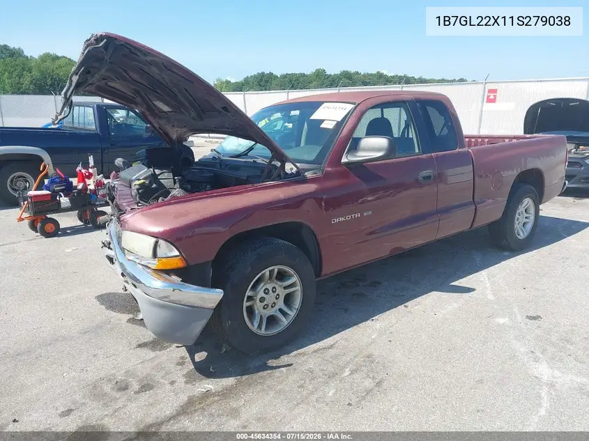 2001 Dodge Dakota Slt/Sport VIN: 1B7GL22X11S279038 Lot: 45634354