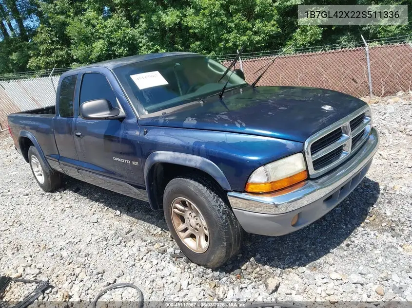 2002 Dodge Dakota Slt VIN: 1B7GL42X22S511336 Lot: 45117967