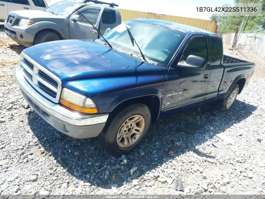 2002 Dodge Dakota Slt VIN: 1B7GL42X22S511336 Lot: 45117967