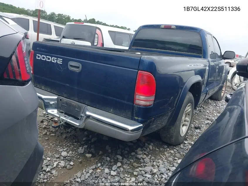 2002 Dodge Dakota Slt VIN: 1B7GL42X22S511336 Lot: 45117967