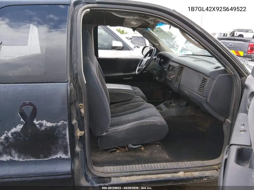 2002 Dodge Dakota Slt VIN: 1B7GL42X92S649522 Lot: 45129022