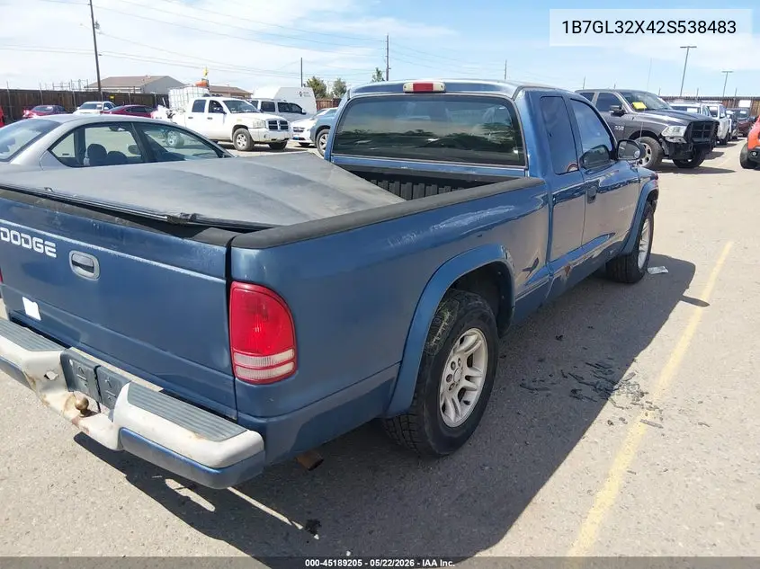 2002 Dodge Dakota Sport VIN: 1B7GL32X42S538483 Lot: 45189205