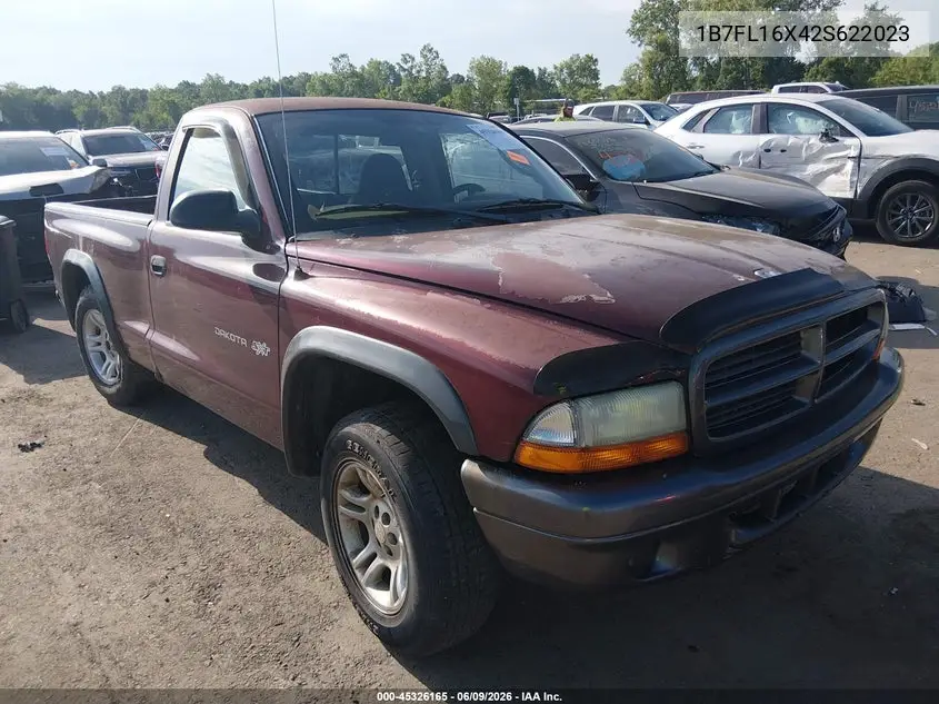 2002 Dodge Dakota VIN: 1B7FL16X42S622023 Lot: 45326165