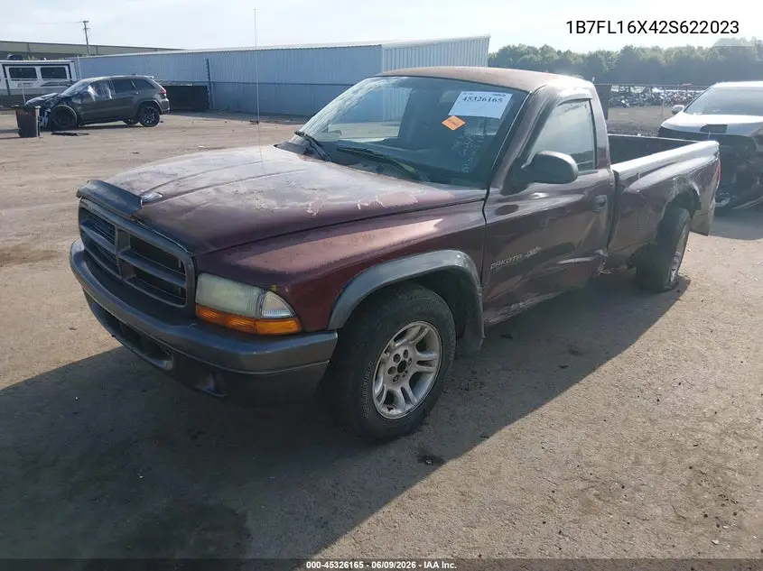 2002 Dodge Dakota VIN: 1B7FL16X42S622023 Lot: 45326165