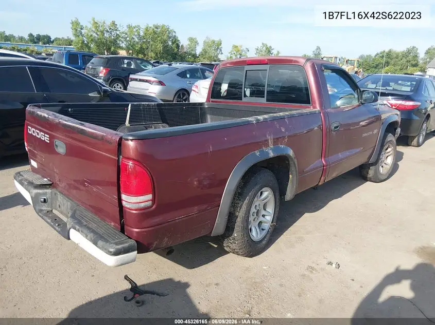 2002 Dodge Dakota VIN: 1B7FL16X42S622023 Lot: 45326165
