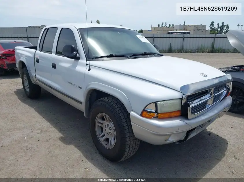 2002 Dodge Dakota Slt VIN: 1B7HL48N62S619209 Lot: 45328249