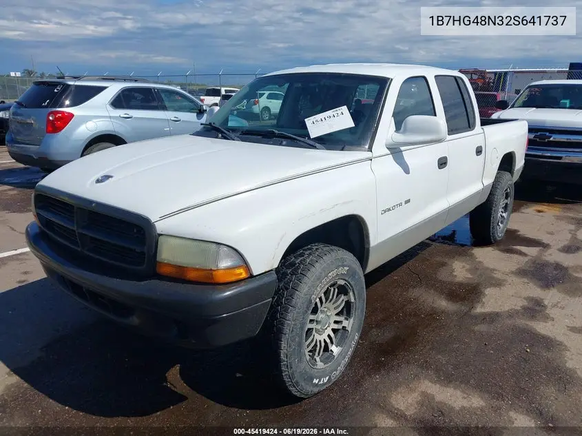 2002 Dodge Dakota Slt VIN: 1B7HG48N32S641737 Lot: 45419424