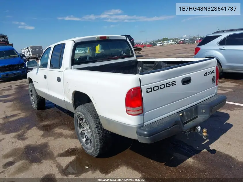 2002 Dodge Dakota Slt VIN: 1B7HG48N32S641737 Lot: 45419424
