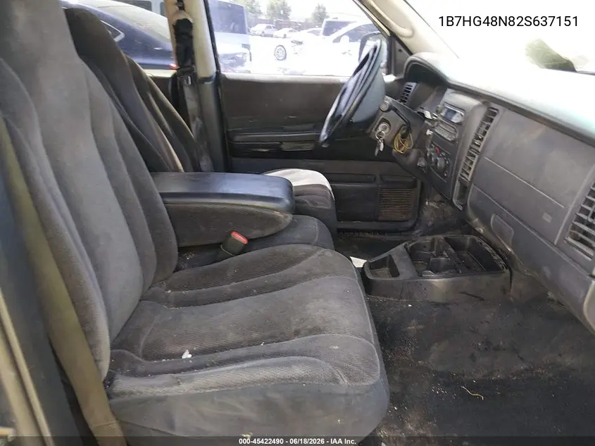 2002 Dodge Dakota Slt VIN: 1B7HG48N82S637151 Lot: 45422490