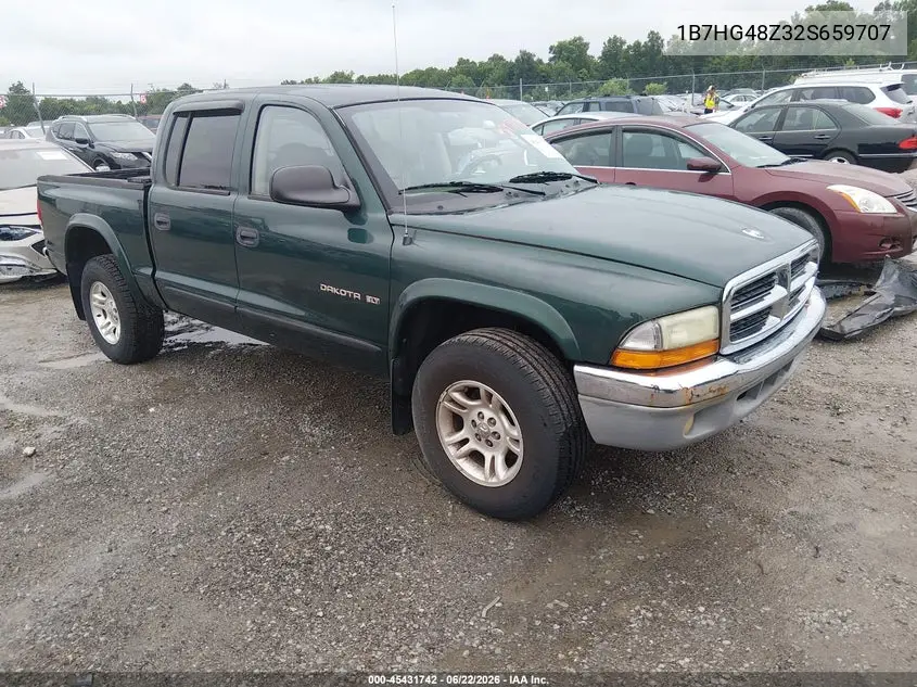 2002 Dodge Dakota Slt VIN: 1B7HG48Z32S659707 Lot: 45431742