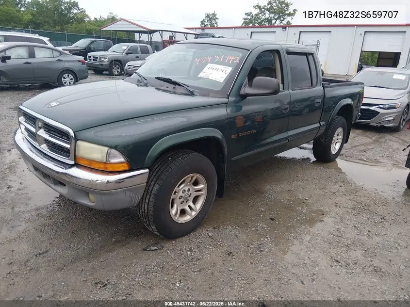 2002 Dodge Dakota Slt VIN: 1B7HG48Z32S659707 Lot: 45431742