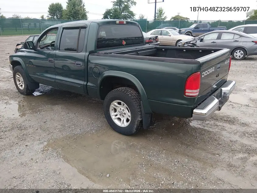 2002 Dodge Dakota Slt VIN: 1B7HG48Z32S659707 Lot: 45431742