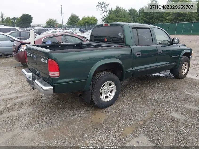 2002 Dodge Dakota Slt VIN: 1B7HG48Z32S659707 Lot: 45431742