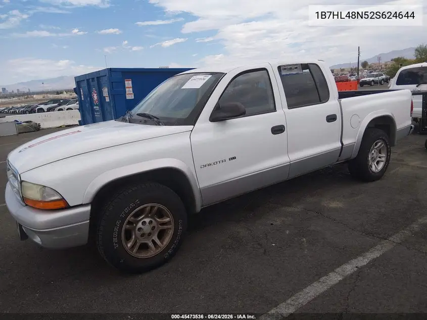 2002 Dodge Dakota Slt VIN: 1B7HL48N52S624644 Lot: 45473536