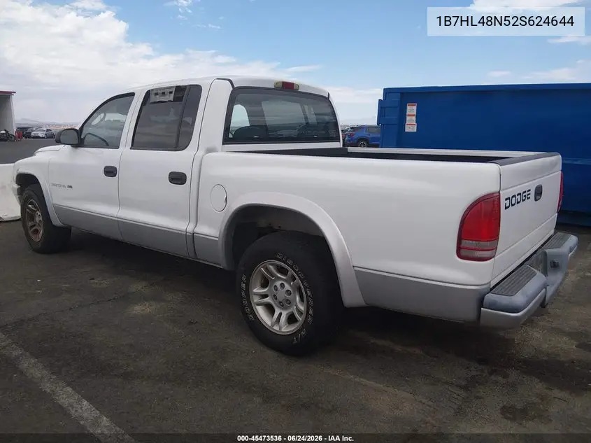 2002 Dodge Dakota Slt VIN: 1B7HL48N52S624644 Lot: 45473536