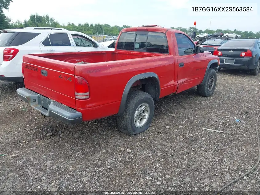 2002 Dodge Dakota VIN: 1B7GG16XX2S563584 Lot: 45492556