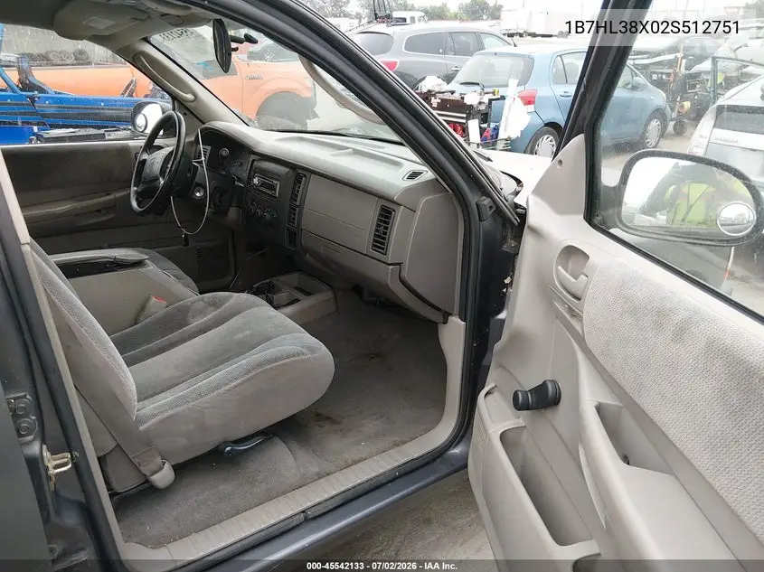 2002 Dodge Dakota Sport VIN: 1B7HL38X02S512751 Lot: 45542133