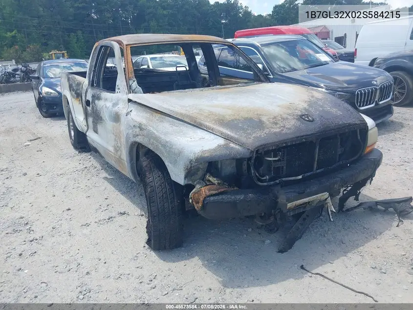 2002 Dodge Dakota Sport VIN: 1B7GL32X02S584215 Lot: 45573584